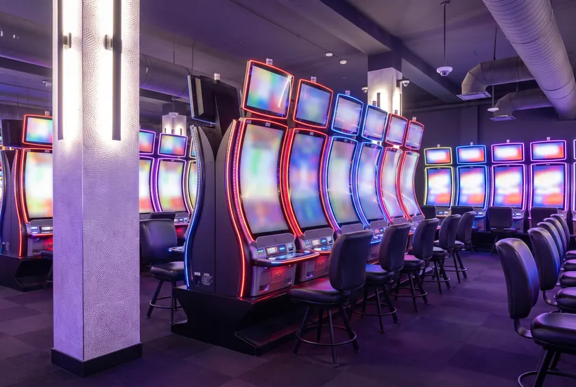 A row of slot machines at Playground